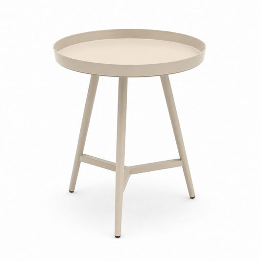 Table d'appoint ronde beige en acier Ø 45 x H 55 cm
