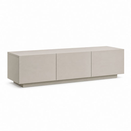 Meuble TV rectangulaire taupe en panneaux de particules mélaminés 180 x 40 x 55 cm